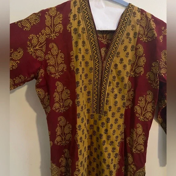Beautiful handmade cotton block print tunic from India - Picture 2 of 4